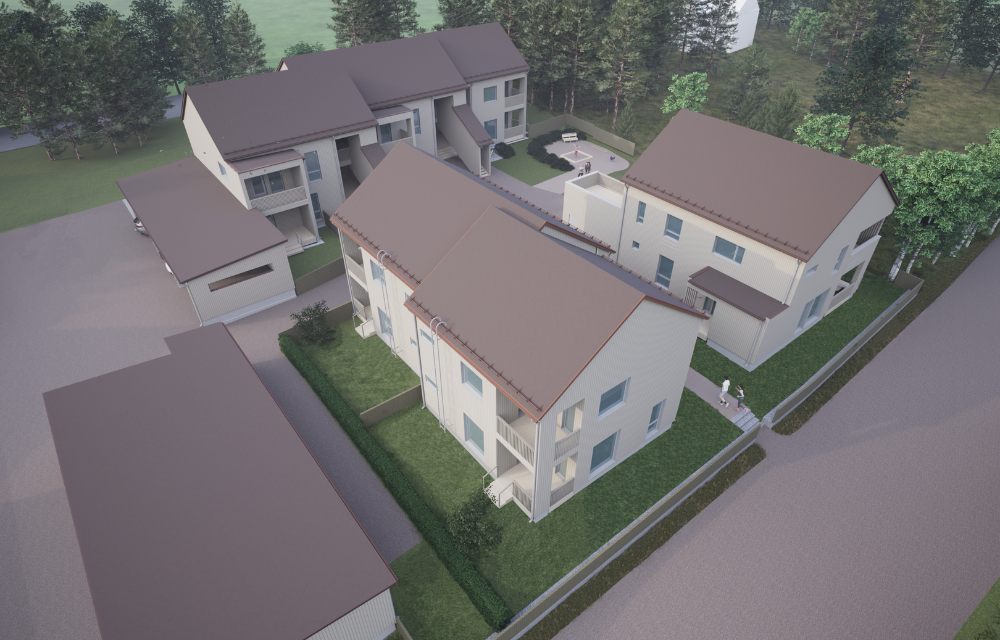 Myytävänä asunnot Kastelli Oulu, Dronekuva taloyhtiöstä